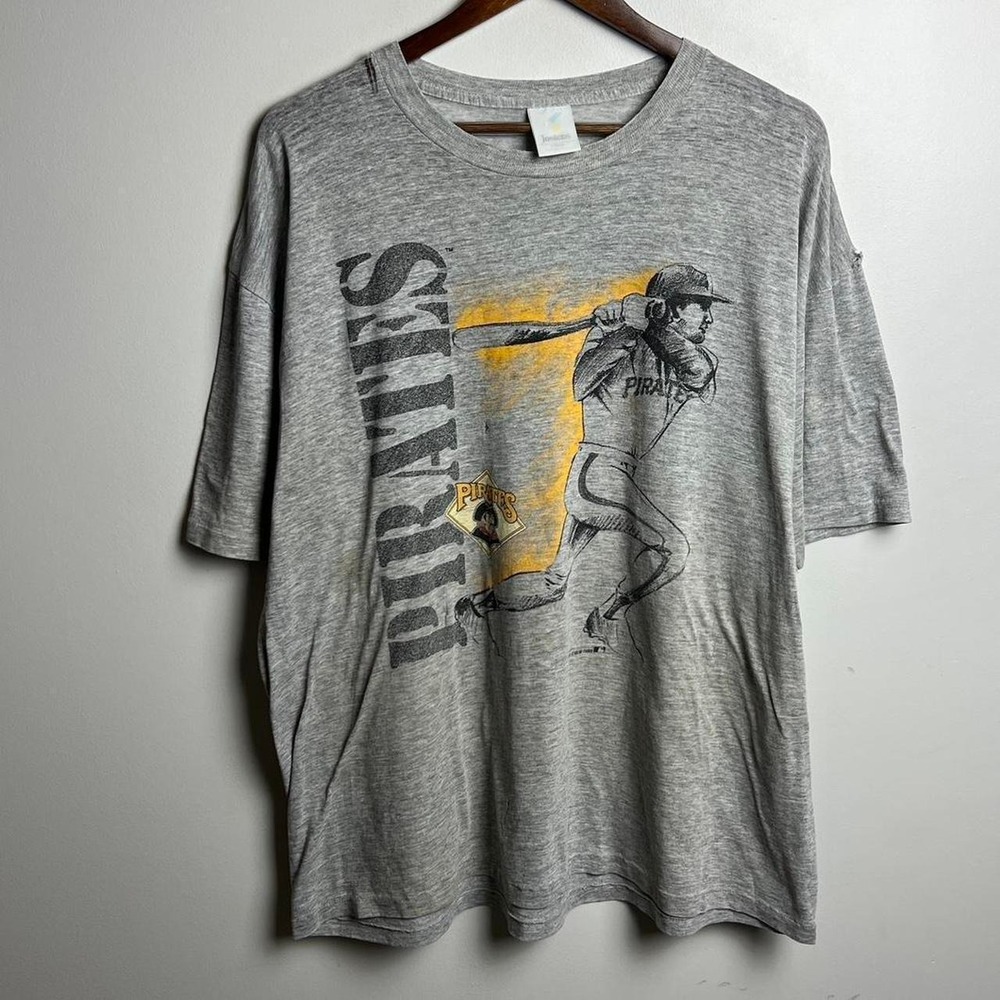 Vintage Distressed Pittsburgh Pirates Grey Graphic Tee XL